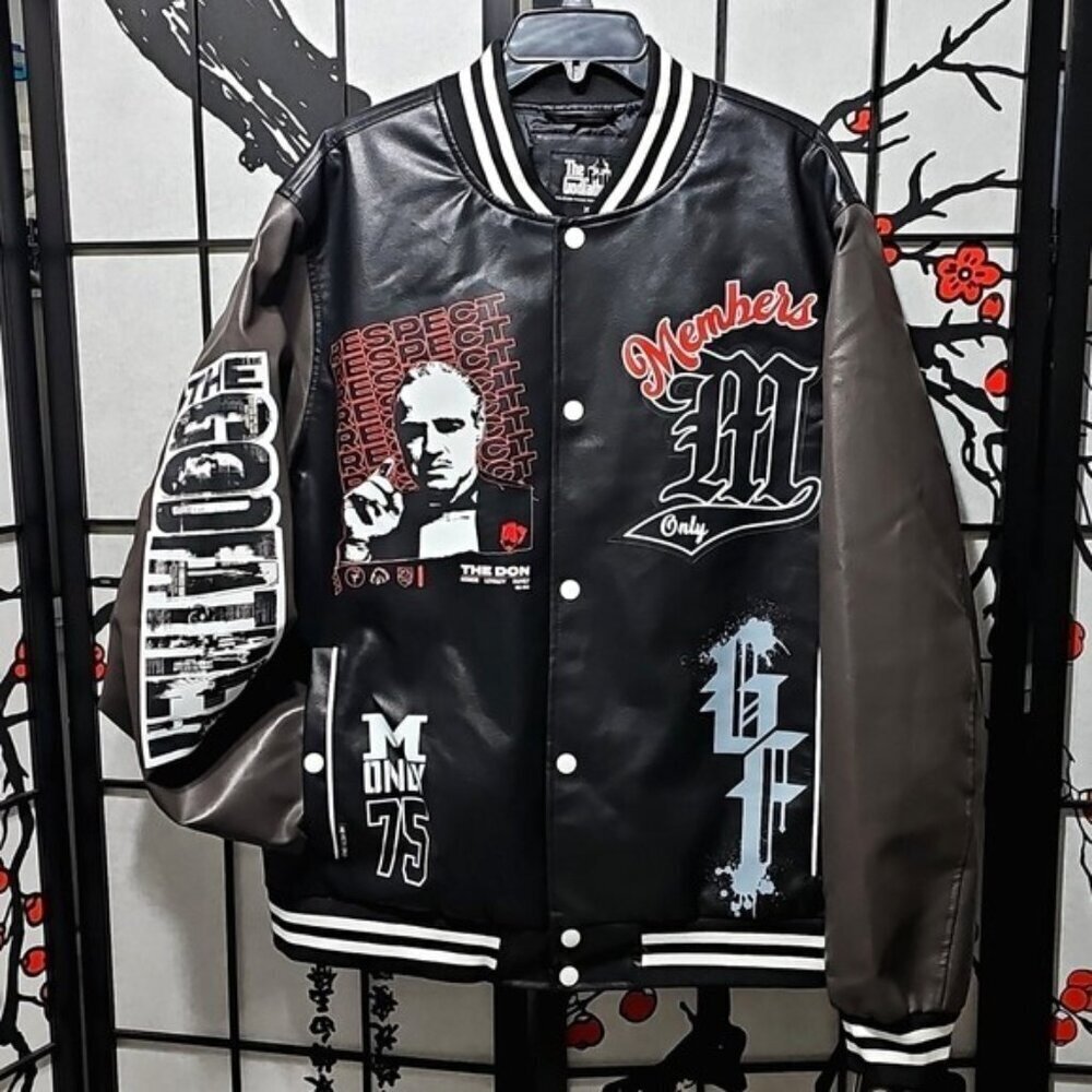 The Godfather x Members Only Bomber Varsity Jacket Size XL New - Picture 2 of 16